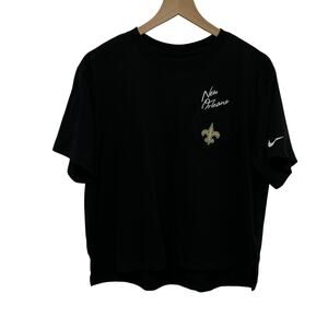 Nike NFL New Orleans Saints Womens Dri-FIT Black Tee Shirt Size Large‎ Football